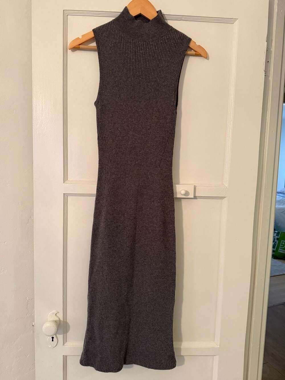 Reformation Ribbed Mock Neck Cashmere Midi Dress Size M